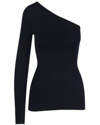 Victoria Beckham - One-Shoulder Ribbed Blouse - Lyst