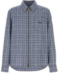 Versace - Checked Flannel Zipped Overshirt - Lyst