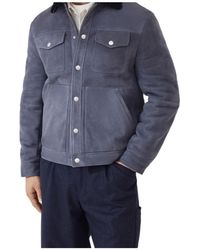 Brunello Cucinelli - Shearling-Collar Flap-Pocket Jacket - Lyst