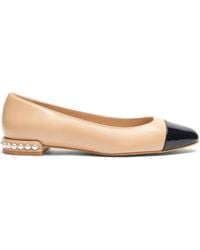 Stuart Weitzman - Pearl Flat Leather Ballerina Shoes - Lyst
