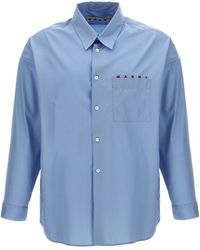 Marni - Logo Printed Long-Sleeved Shirt - Lyst