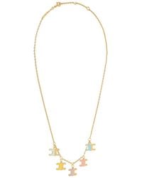 Celine - Faced Brass Enamel Necklace - Lyst