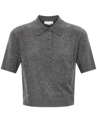Victoria Beckham - Short-Sleeve Knitted Polo Top - Lyst