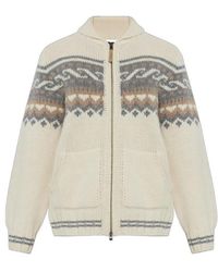 Woolrich - Fair Isle Intarsia Zip-Up Cardigan - Lyst
