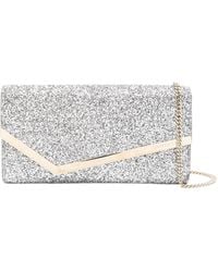 Jimmy Choo - Emmie Glitter-Detailed Chain-Linked Clutch Bag - Lyst