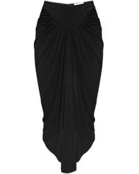 Alaïa - Alaïa Draped Detailed Midi Skirt - Lyst