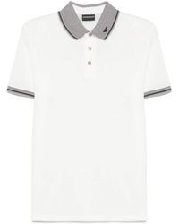 Emporio Armani - Piped Collar Piqué Polo Shirt - Lyst