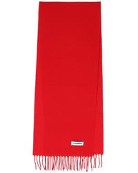 Jil Sander - Fringed Logo Patch Scarf - Lyst
