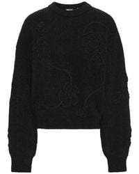 ROTATE BIRGER CHRISTENSEN - 3D Floral Crew Neck Sweater - Lyst