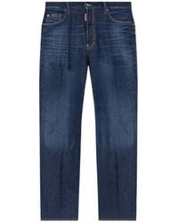 DSquared² - Logo Patch Wide-Leg Jeans - Lyst