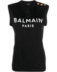 Balmain - Cotton Logo T-Shirt - Lyst