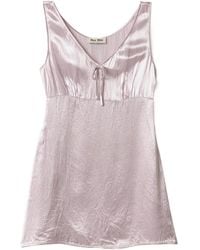 Miu Miu - Washed Satin Dress - Lyst
