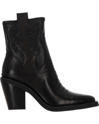 Ash - Square Toe Ankle Boots - Lyst