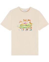 Maison Kitsuné - Maison Kitsuné Surfing Foxes Comfort T-Shirt - Lyst
