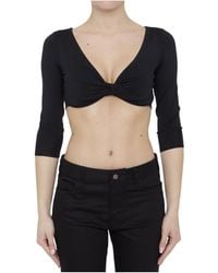 Celine - Draped Crop Top - Lyst