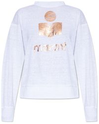Isabel Marant - Round-Collar Long-Sleeve Hoodie - Lyst