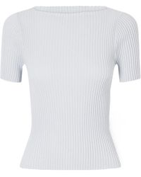 Leset - Blake Metallic Ribbed-Knit T-Shirt - Lyst