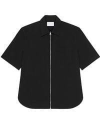Givenchy - Couture Seam Zip-Front Short-Sleeve Shirt - Lyst