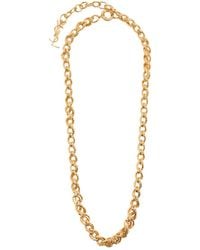 Saint Laurent - Logo Chain Brass Necklace - Lyst