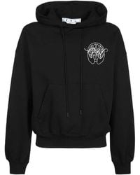 Off-White c/o Virgil Abloh - Logo Printed Drawstring Hoodie - Lyst