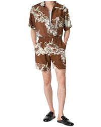 Bottega Veneta - Italian Postcard Silk Shorts - Lyst