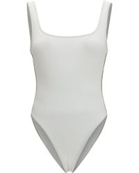 Burberry - Check-Trim One-Piece Swimsuit - Lyst