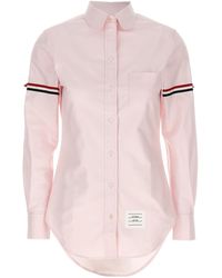 Thom Browne - Rwb Striped Buttoned Shirt - Lyst