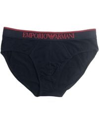 Emporio Armani - Striped Logo Panties - Lyst