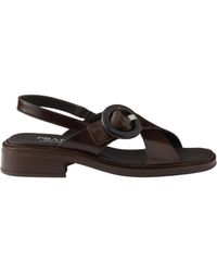 Prada - Re-Edition 1996 Logo-Printed Slingback Sandals - Lyst