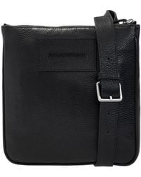 Emporio Armani - Logo Patch Zipped Messenger Bag - Lyst