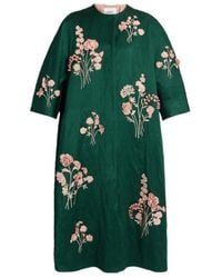 Erdem - Embroidered Textured-Satin Coat - Lyst