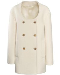 Malo - Double-Breasted Collarless Coat - Lyst