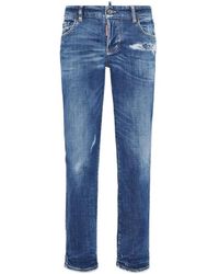 DSquared² - Logo Patch Straight Leg Jeans - Lyst