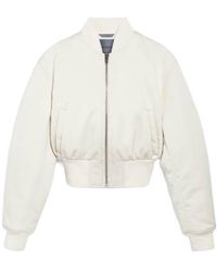Balenciaga - Technical Faille Cropped Bomber Jacket - Lyst