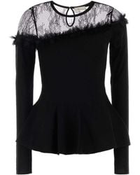 Blumarine - Lace Peplum Knitted Sweater - Lyst