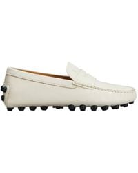 Tod's - Moccasins Logo Embossed Loafers - Lyst