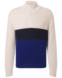 dunhill - Colorblocked Cotton And Silk Sweater - Lyst