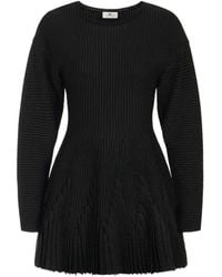 Elisabetta Franchi - Pleated Hem Knitted Dress - Lyst