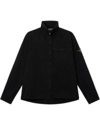 Stone Island - Logo Patch Zipped Overshirt - Lyst