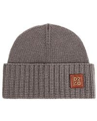 DSquared² - Logo-Patch Ribbed-Knit Beanie Hat - Lyst