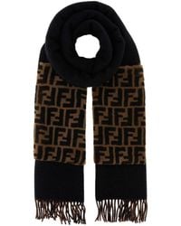 Fendi - Ff Jacquard Fringed-Edge Scarf - Lyst