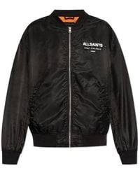 AllSaints - Underground Logo Bomber Jacket - Lyst