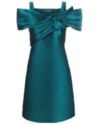 Alberta Ferretti - V-Neck Short Dress - Lyst