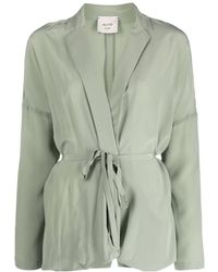 Alysi - Tied-Waist Single-Breasted Silk Blazer - Lyst