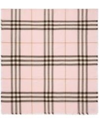 Burberry - Wide Check Frayed-Edge Scarf - Lyst