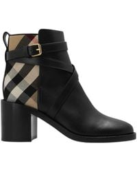Burberry - House Check Round-Toe Boots - Lyst