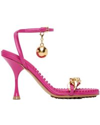 Bottega Veneta - Logo High-Heeled Sandals - Lyst