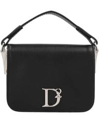 DSquared² - Logo Plaque Fold-Over Shoulder Bag - Lyst