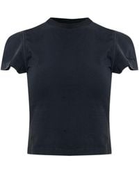 Vetements - Logo Embroidered Cropped T-Shirt - Lyst