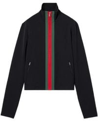 Gucci - Stretch Nylon Zip Jacket With Web - Lyst